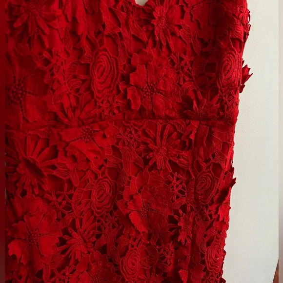 Lulu’s Steal Your Heart Red Crochet Lace Midi Dress - Picture 3 of 9